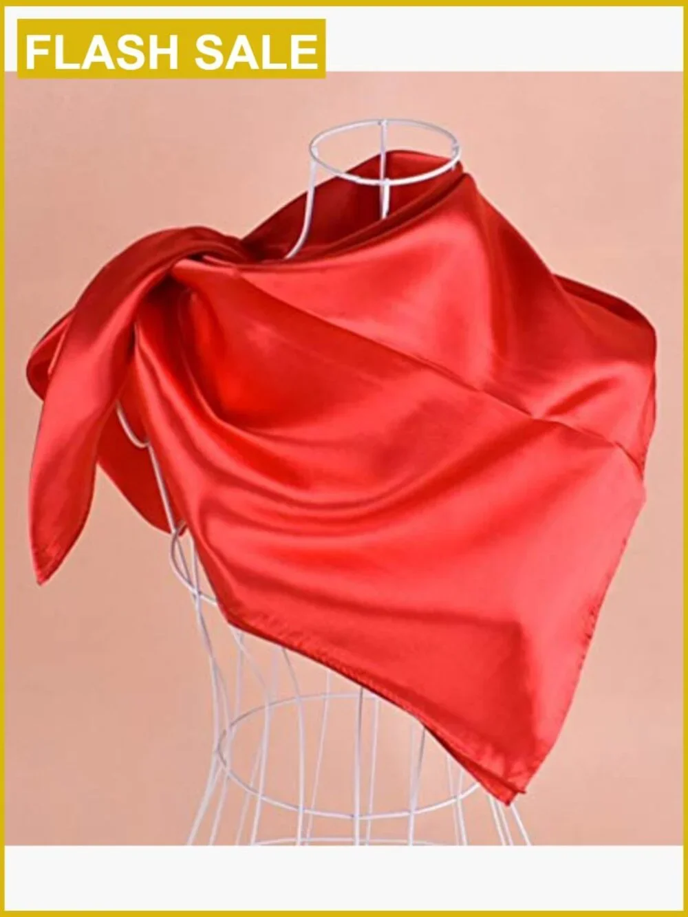 35 inch Square Satin Silk Feeling Hair Wrapping Scarf Women's Large Neck Scarf